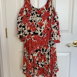 Free People coral off the shoulder floral dress